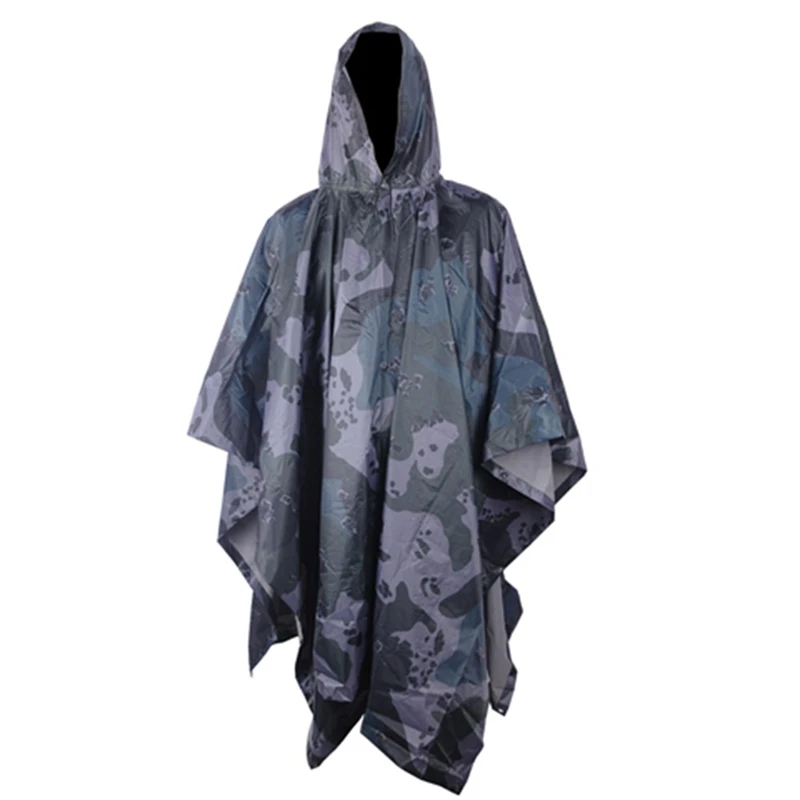 Multifunctional Military Cold Camouflage Raincoat Waterproof Raincoat Men'S And Women'S Camping Fishing Motorcycle Awning - Цвет: C