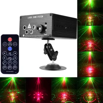 

120 Patterns RGBW LED Disco Light Professional DJ Stage 7 Holes Laser Projector Lights Music Control Party Light For Wedding Bar