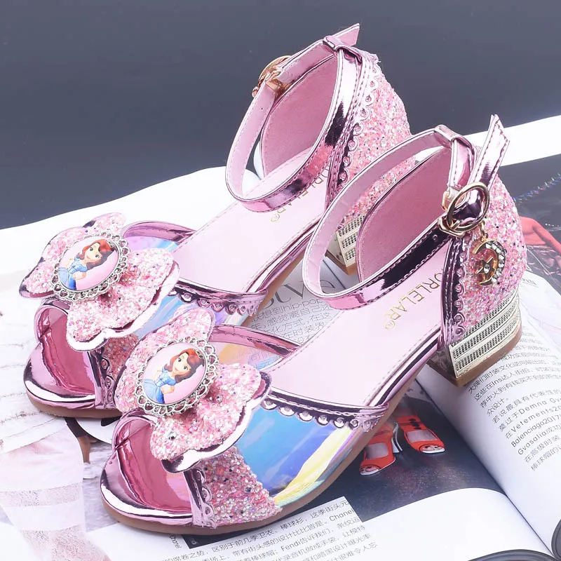 

Frozen girls summer children's crystal shoes Aisha Princess shoes transparent performance shoes daily sandals