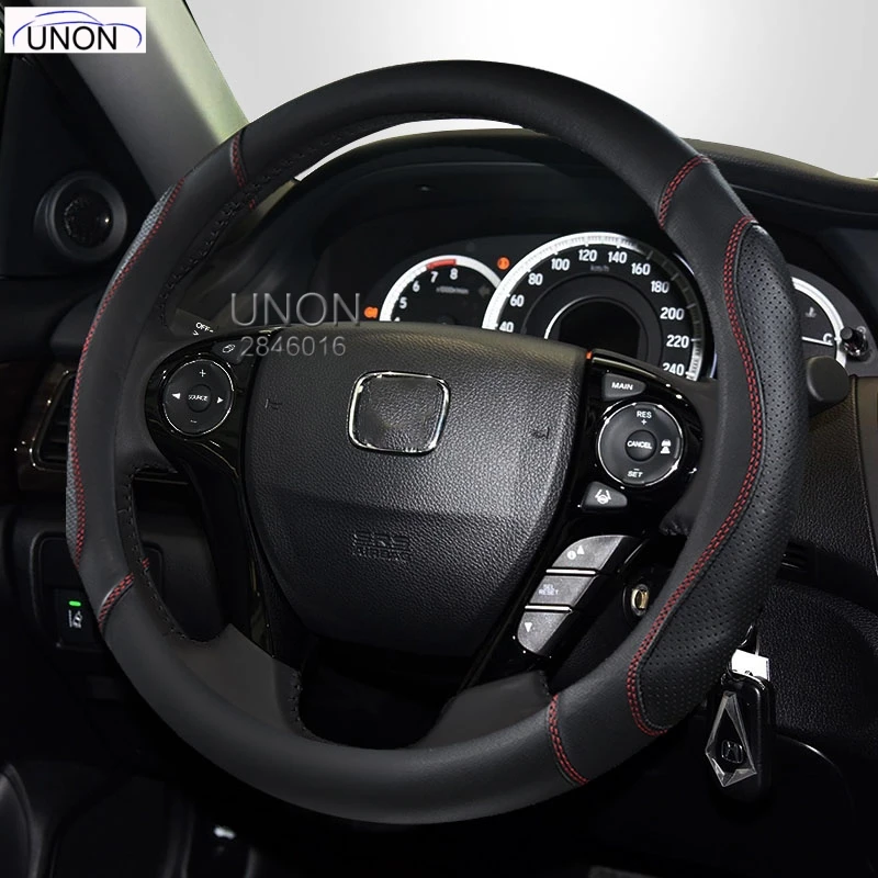 Supermicro Волокна Рулевое Колесо Чехлы для Honda Accord Fit Odyssey Jazz