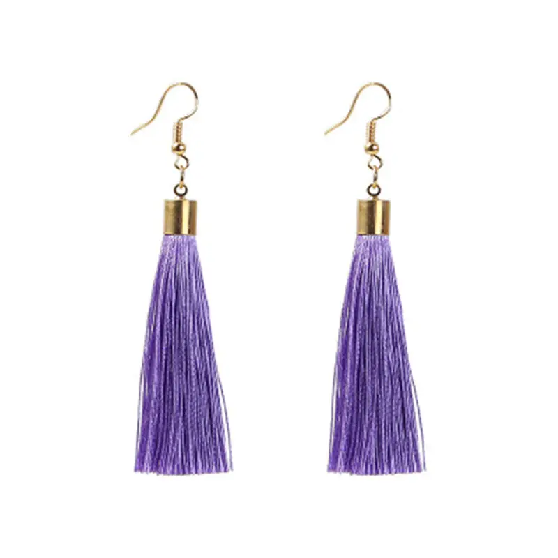 Длинные модные серьги 2019 красные розовые с кисточками для женщин Boho Винтажные