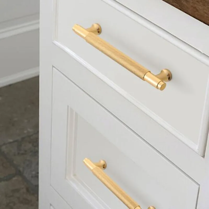 North European Cupboard Pulls 128mm Knurled Brass Drawer Knobs Gold Kitchen Cabinet Handles Furniture Handle Hardware-in Cabinet Pulls  2022 Hot Sale North European Gold Knurled Furniture Handle 128mm gold kitchen cabinet handles factory,durable north european cupboard pulls,160mm Brushed Brass drawer knobs,Polished Brass Knurled cabinet Handle,Knurled T bar pull,Gold bar Pull