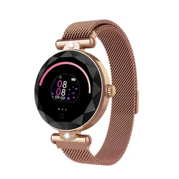 

H12 Female Crystal Smart Bracelet Waterproof Disc Color Screen Watch Call Reminder Heart Rate Movement S216