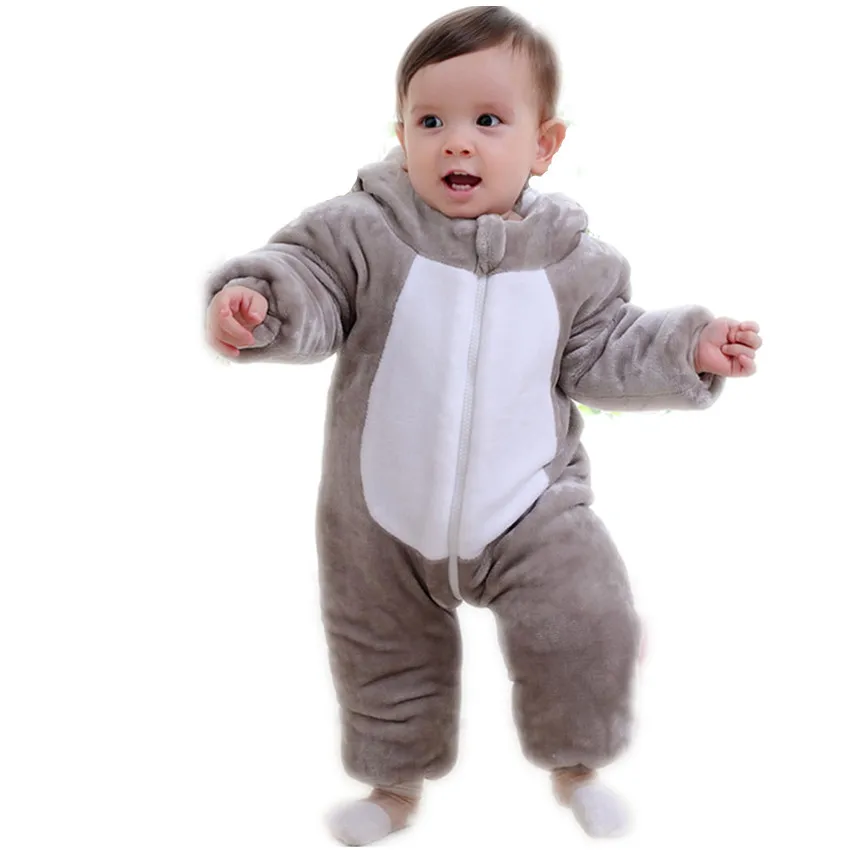 

New Style Animal Modeling Onesie Newborn Baby Romper Autumn And Winter Warm Girls'cotton-padded Clothes Children out Clothes INS
