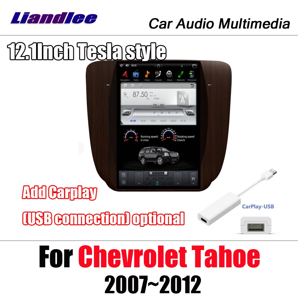carplay Liandlee Android 7,1 для Chevrolet Tahoe 2007~ 2012 Tesla стиль экран стерео Carplay камера карта gps Navi навигация Мультимедиа - Цвет: carplay