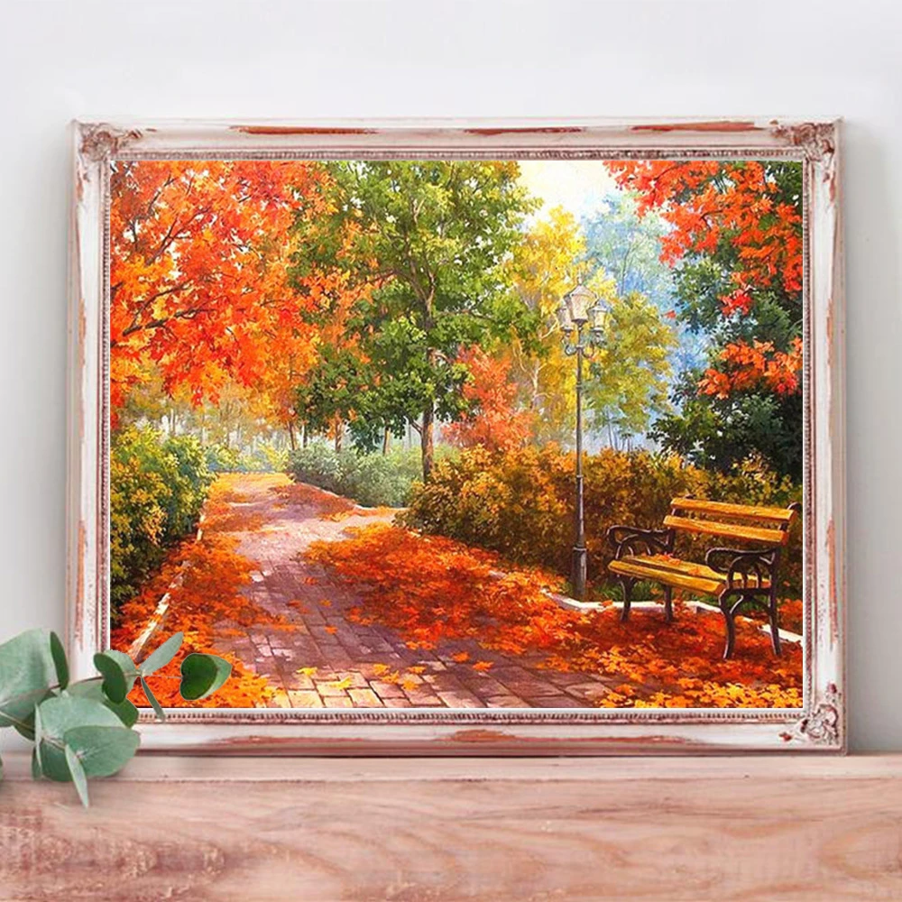 Kit Peinture Diamant 5D Feuille De Plante Or Noir 30x40 Cm – Diamond Painting Complet Avec Perles Et Outils Pour Déco Murale