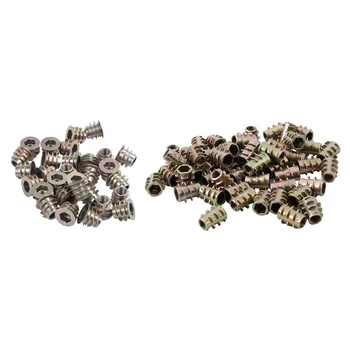 

30 Pcs M6X10mm Hex Socket Screw in Thread Insert Nut for Wood with 50 Pcs M4X10 Hex Socket Zinc Alloy Screw in Threaded Insert N