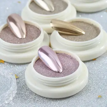 

1Box 6 Colors Metallic Glitter Nail Powder Champagne Metal Decoration Mirror Effect Chrome Nail Pigment Nail Art Gold Rose E4V5