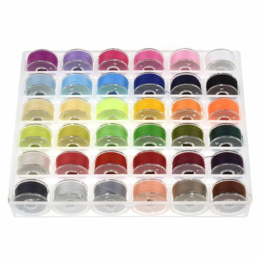 

36pcs Sewing Thread Bobbins with Bobbin Case Sewing Thread Kit For Multiple Sewing Machine Embroidery Bobbins Thread Kit for Mom