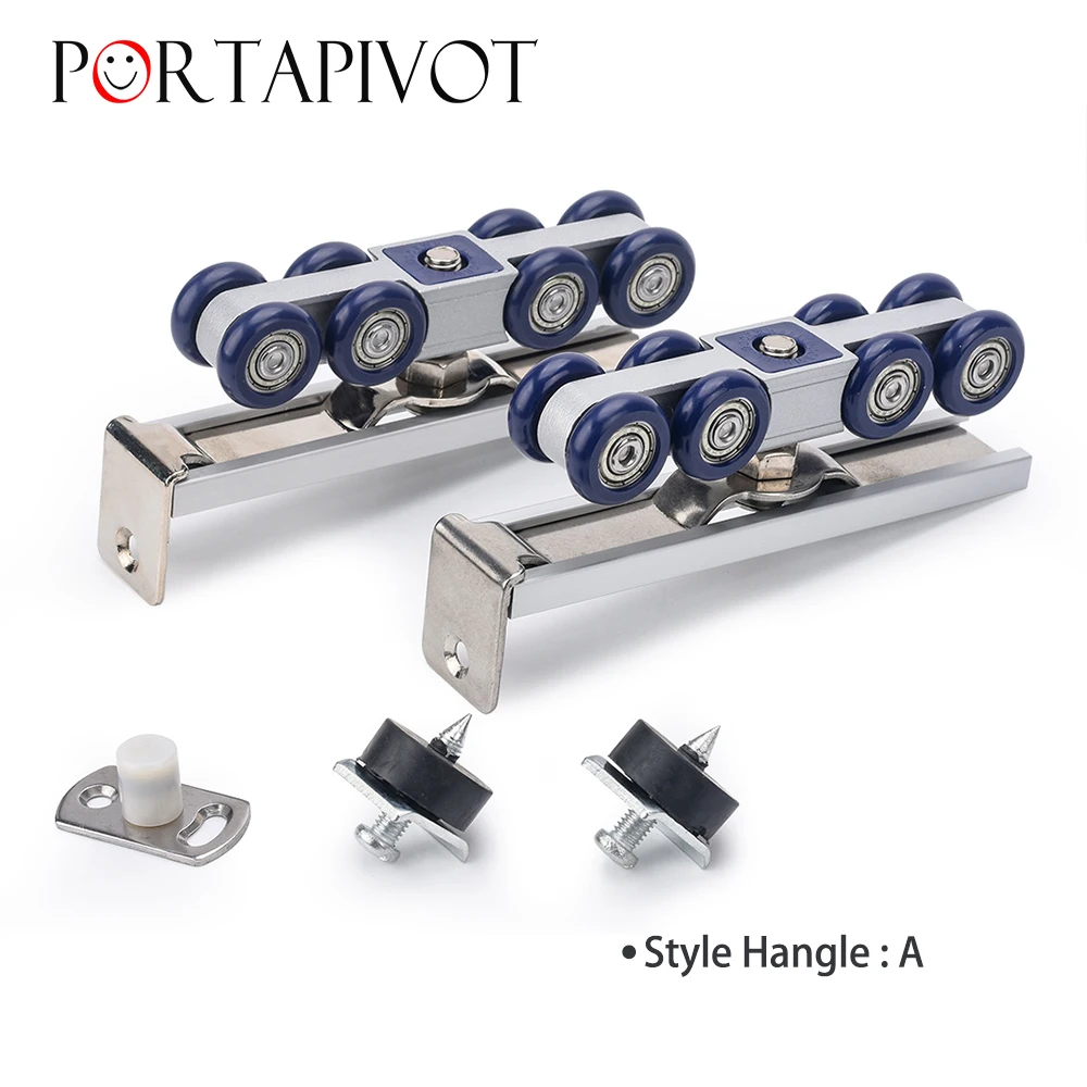 Sliding Door Bathroom Kitchen Door Hanging Sliding Wheel Heavy-duty Wooden Barn Hardware Rollers Pulley 1SET