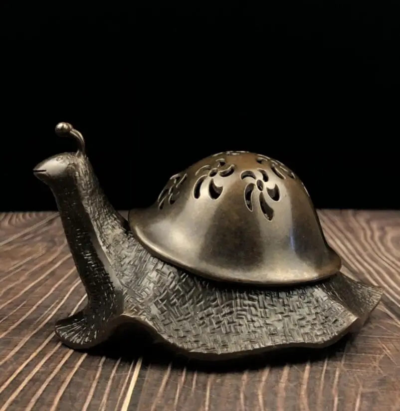 

China brass snail Incense burner crafts statue