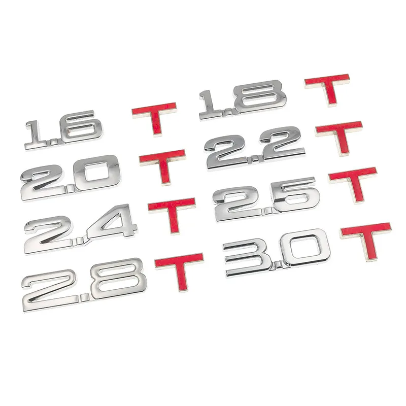 

Car 3D Metal displacement 1.6T 1.8T 2.0T 2.8T Sticker for Volkswagen VW POLO Golf 4 Golf 6 Golf 7 CC Tiguan Passat B5