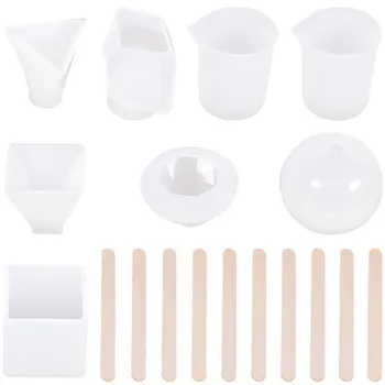 

18-Piece Drip Mold Set Measuring Cup Mixing Stick Measuring Cup Mold For Diy Ornaments Silicone Mold Set