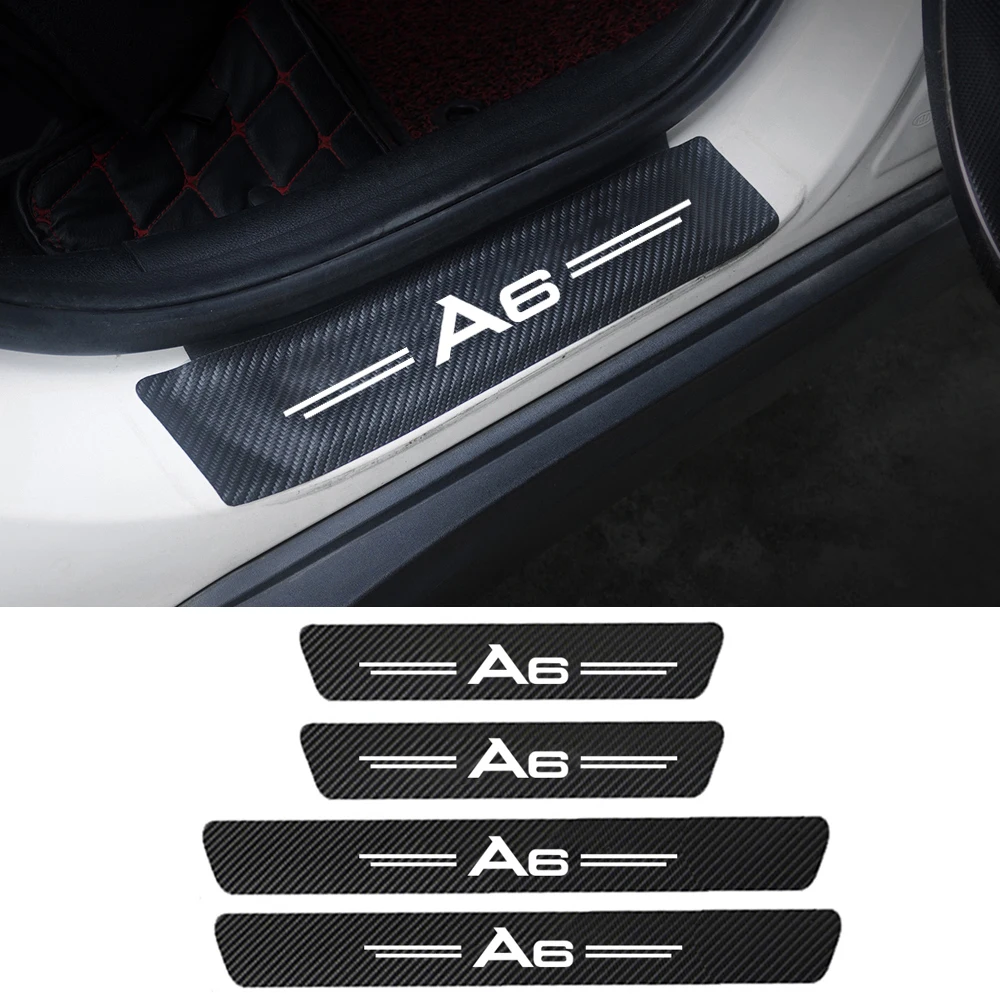Для Audi A6 C5 C6 C7 C8 4G 4F 4 шт. искусственная кожа углеродное волокно автомобильный