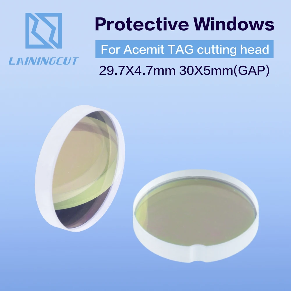 

Acemit Protective windows 29.7*4.7 30*5(gap)fiber laser spare parts optical lense 1064nm for Acemit TAG fiber laser Cutting head