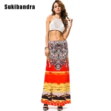 Sukibandra Летняя женская цветочная Бохо богемная длинная Макси юбка Африканский принт Этническая одежда винтажные женские юбки