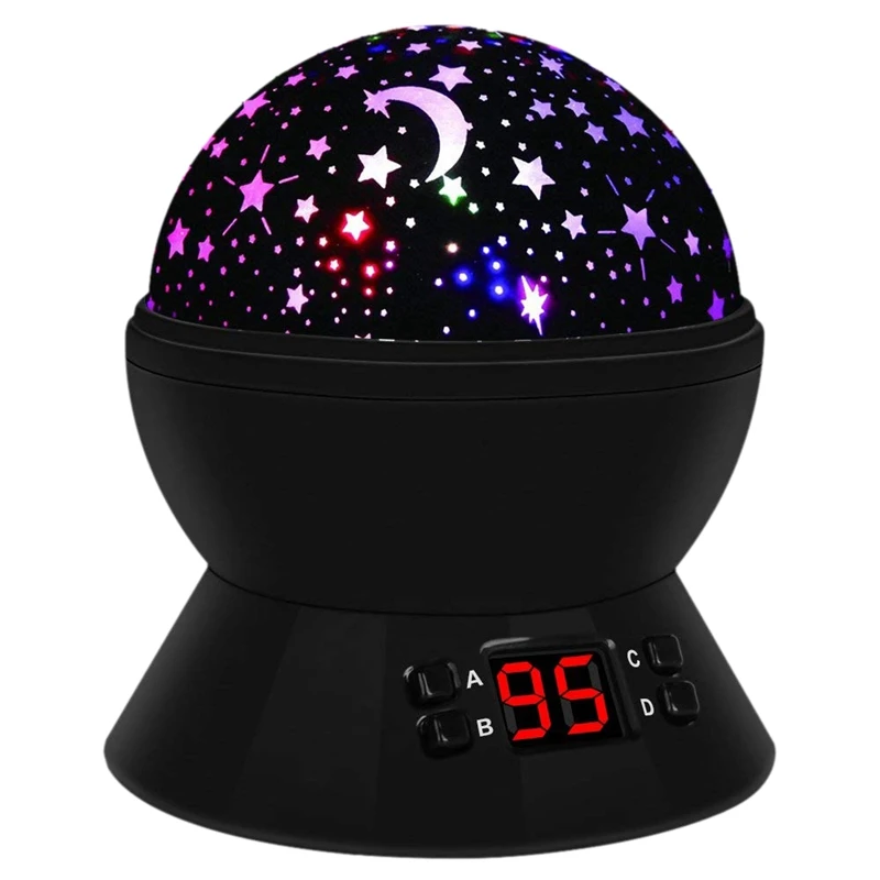 

Starry Sky Projector Kids Lamp, LED Night Light Rotating with 4LED Bulbs, Timer Switch Sky-Star Night Light for Room Festival De