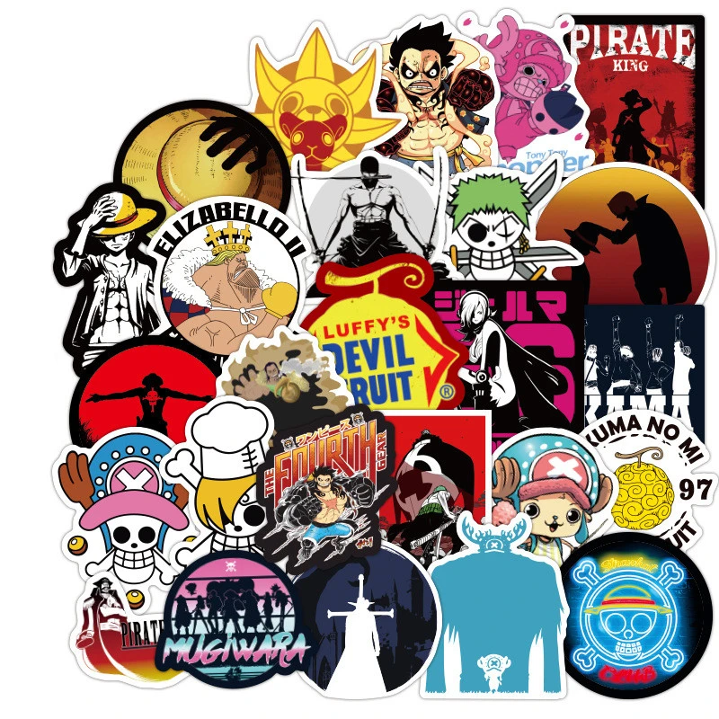 100pcs Diy Cartoon Anime One Piece Luffy Pirate Stickers Room Decoration Wall Decor Laptop Luggage Living Room Wall Sticker Wall Stickers Aliexpress