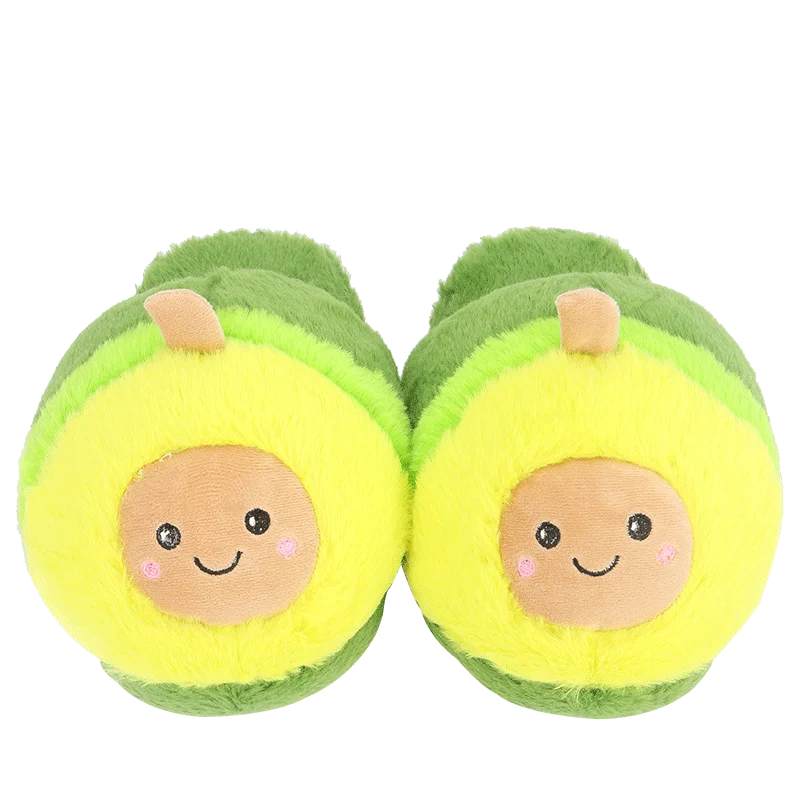 

Women indoor Slippers Cartoon Avocado Slippers Lovers Warm Woman Slippers Avocado Plush Shoes Home House Slippers Children