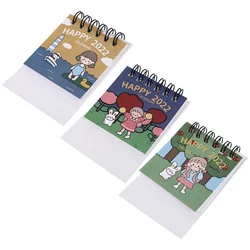 Calendrier mensuel de bureau 2022, couleurs assorties, 6 pièces 