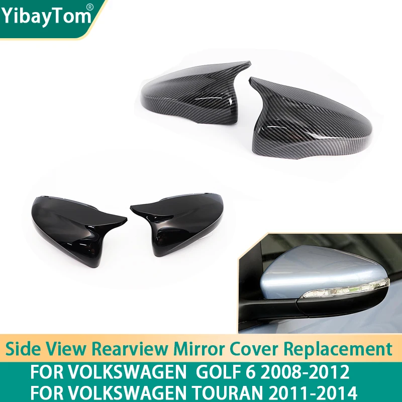 

Carbon Fiber Pattern Black Sport Style Rear Mirror Cover Cap Replacement for Volkswagen VW Golf6 MK6 2008-2012 Touran 2011-2014