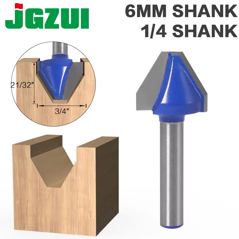 

1Pc 60 Degree 1/4″ Shank 6MM SHANK Woodworking Tenon Milling Cutter Tool Drilling Milling For Wood Carbide Alloy