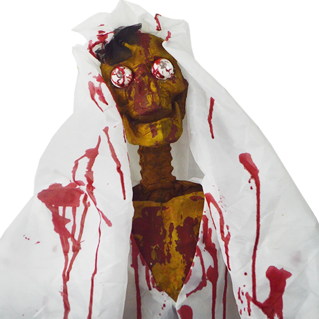 

165cm Horror White Clothes Bride Screaming Ghost Bride Glow Eyes Scary Haunted House Escape Tricky Toy Halloween Props