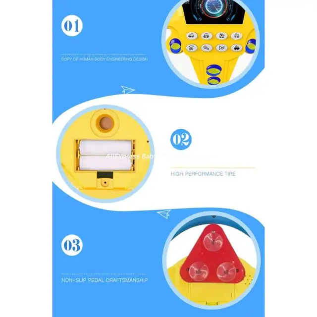 Baby Toys Copilot Steering Wheel  Simulated Racing Driver for Children Positive Dropship 5