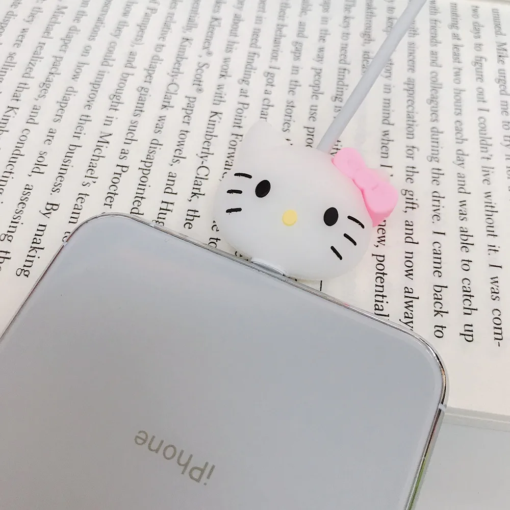 Красный Мультяшный чехол кабель Шнур Защитная крышка Coque для iPhone 11 Pro 8 7 XS Max XR USB кабель чомперы держатель зарядное устройство провода Органайзер - Цвет: Красный