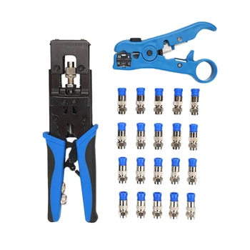 

GTBL Stripper Pliers F/BNC/RCA Type Crimper Stripper Pliers Hand Tool Set Coaxial Cable Cutter