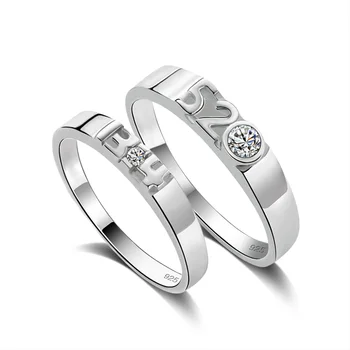 

Wholesale Personality Fashion Woman boys and Girls Party Wedding Gift 1314 520 jewelry Simple S925 Sterling Silver Lover Ring