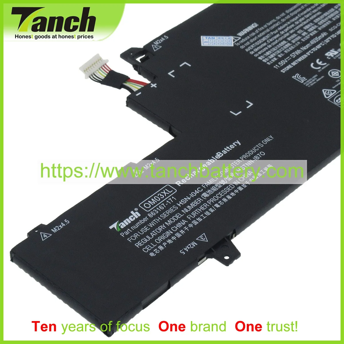 Bateria do Portátil para hp Tanch Om03xl 1gy30pa Hstnn-ib70 863280-855 863167-1b1 3 0m03xl 863176 -- 171 11.55v Celular 3icp5 - 55 122 - Imagem 6