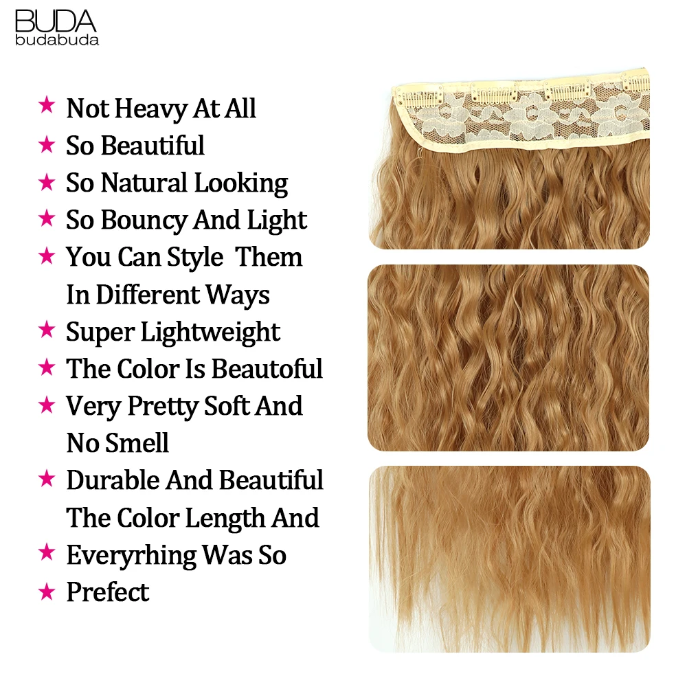 22Inch 5Clips In Hair Extension Synthetic Natural Curly Hair Clip
