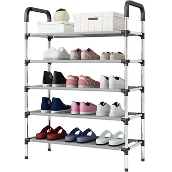 

Folding Simple Stainless steel Storage Shoe Rack Hallway Cabinet Organizer Holder 3/4/5 Layers Shelf Home Living Room Furniture