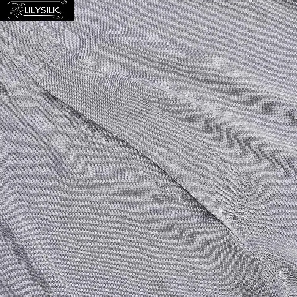 Шелковые пижамы LilySilk, одноцветная мужская Трикотажная Пижама, новинка
