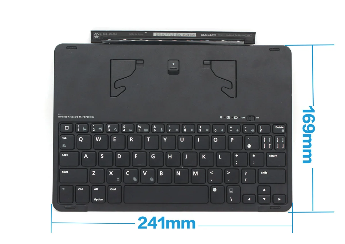 日本宜丽客ElECOM无线蓝牙键盘博通3.0可充电超薄0.36mm兼容IPAD AIR 1 2 9.7 10.5 自带隐藏式支架 剪刀脚巧克力键帽 wireless buletooch keyboard Boardcom 3.0