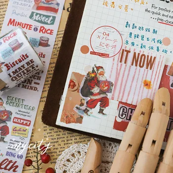 

1 Pcs Vintage Washi Tape Retro Japanese US Style Wide Washi Tape Masking Tape Dairy Ablum Christmas DIY Decorative Paper Tape