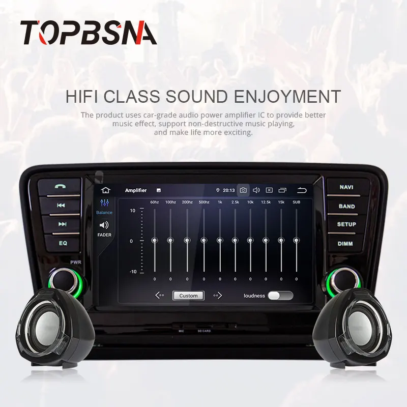 Clearance TOPBSNA 1 Din Car Multimedia Player Android 9.0 For Skoda Octavia GPS Navigation Automotive Car Stereo Octa cores 4G+64G WIFI SD 2