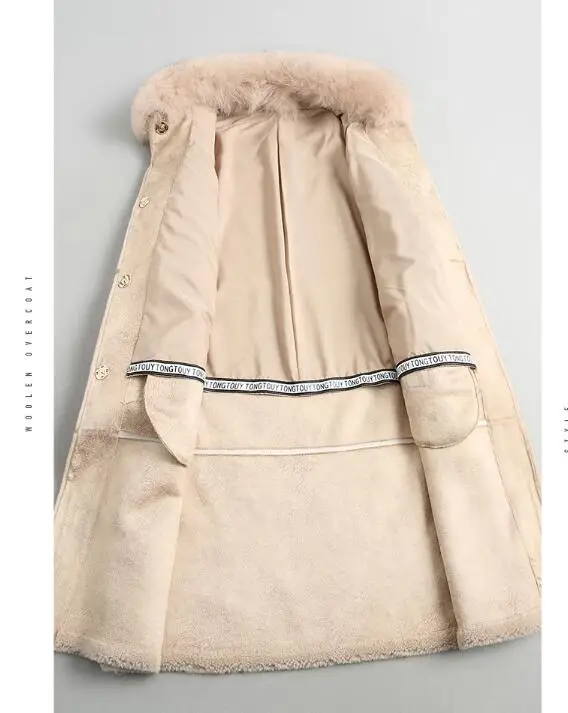 Real Fur Coat Fox Fur Collar Wool Jacket Autumn Winter Coat Women Clothes Korean Vintage Sheep Shearling Women Tops ZT3658
