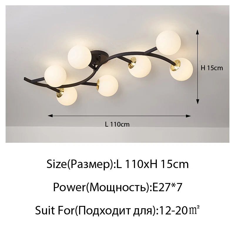 Nordic E27 Magic Bean Ceiling Lights For Living Room Bedroom Kitchen Study Simple Modern Glass Chandelier Lighting Luxury Lamps lowes ceiling lights Ceiling Lights