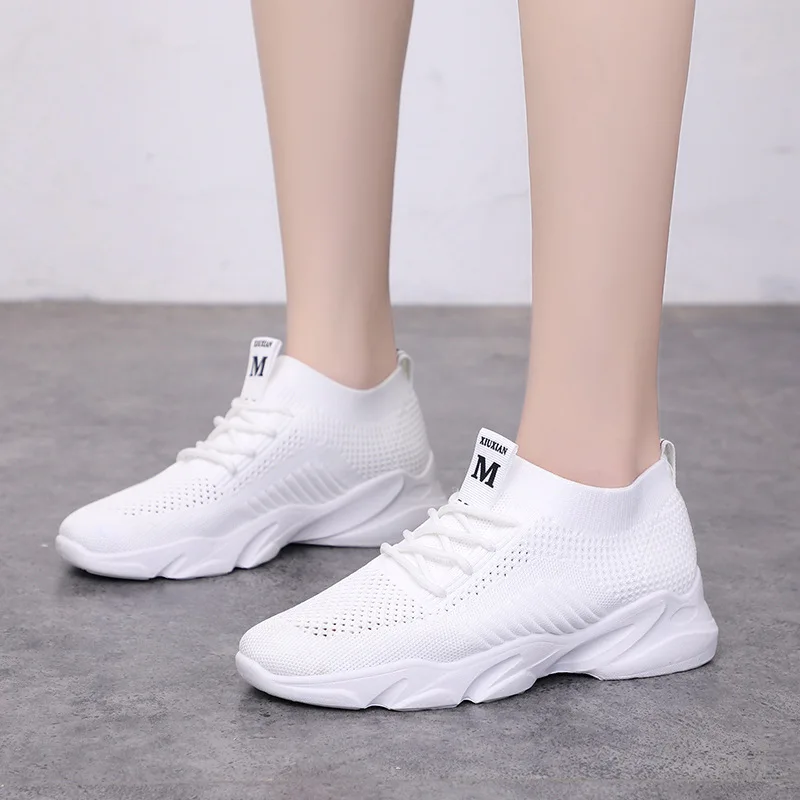 

Quarter 39.9 Summer Lace-up Fly Woven Breathable Women's Thick Bottomed Casual Shoes Korean-style STUDENT'S Shoes Running