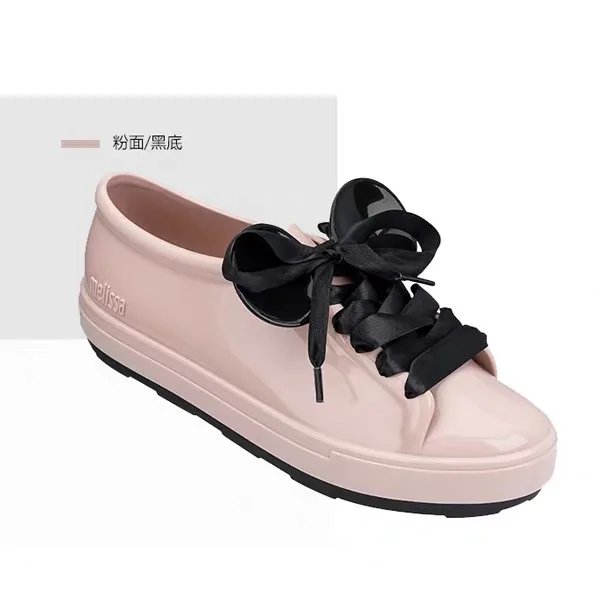 Melissa/Весенняя дышащая женская обувь; женские белые кроссовки на шнуровке; модные кроссовки на платформе; повседневная обувь - Цвет: pink