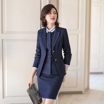 

Xn965202020 Season Stripes Small Suit Business Female Slim Fit Temperament Ol Occupation Work Positive Pack