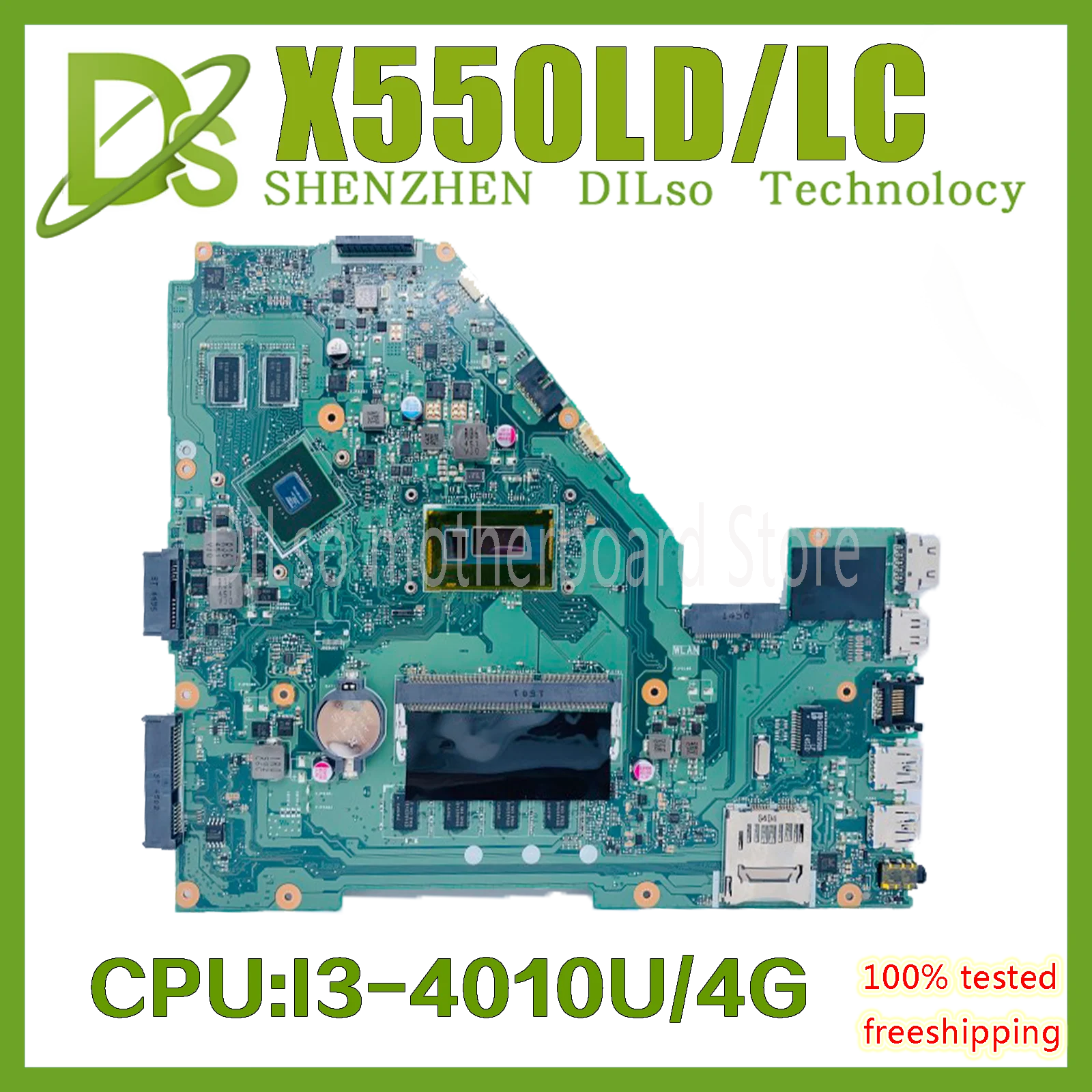 X550LD Motherboard For ASUS Vivo Book X550L X550LC A550L Y581L W518L X550LN with 4G-RAM I3-4010U Laptop 100% test | Компьютеры и офис