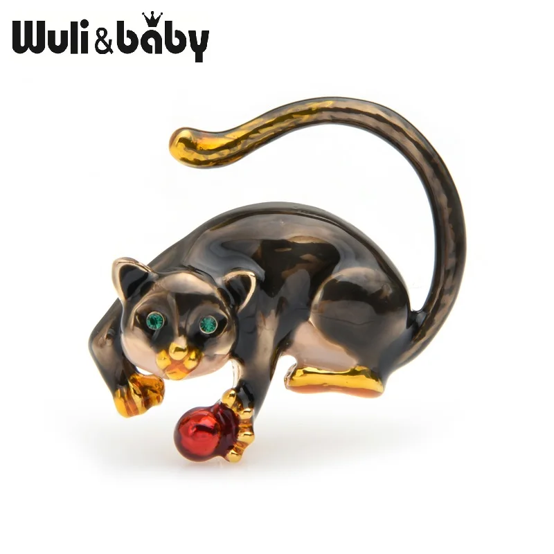 Black Wuli&baby, эмалированная брошь обезьяна, булавки, Лемур, животное, брошь, значок, мужские ювелирные изделия, аксессуары, подарок - Окраска металла: Black