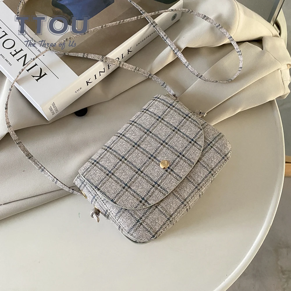 

Mini Flap Crossbody Bags for Women 2020 Plaid Designed Lock Shoulder Bag Elegant Ladies Handbags Casual Female Travel Bags