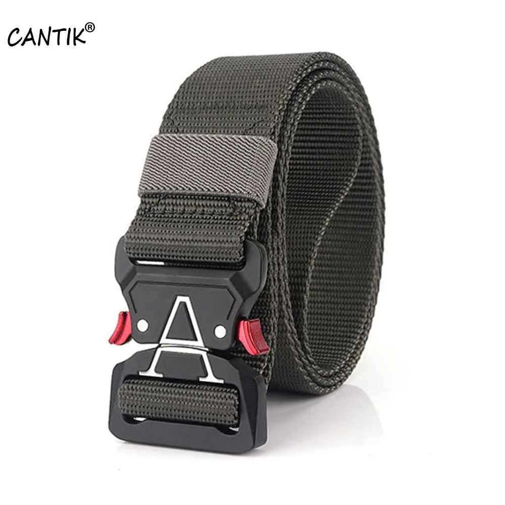 CANTIK Men's Multi-functional Tactical Belts 38mm Width A Letter Buckle Sports Outdoor Design Waistband Nylon Belt CBCA237 cantik 4 5cm width new tactics military training multifunctional outdoor sport buckle durable nylon suit belt men cbca131