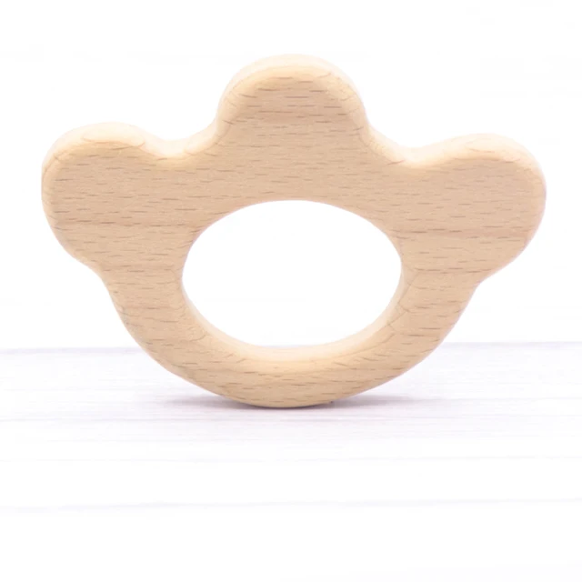 1pcs Baby Animal Natural Beech Teething Wooden Teether Rodent Flowers Clouds Tiny Rod   Pendant For Pacifier Chain  Products A31