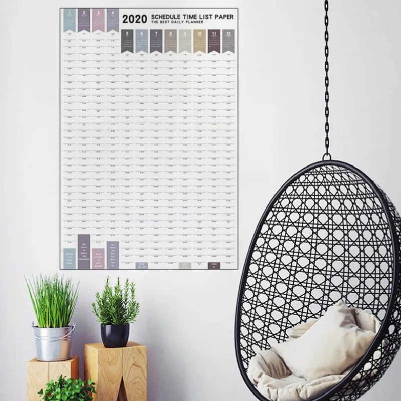 1PCS Agenda 365days Paper Wall Calendar Daily Planner Notes Very Large Study TO DO LIST Kawaii School Supplies