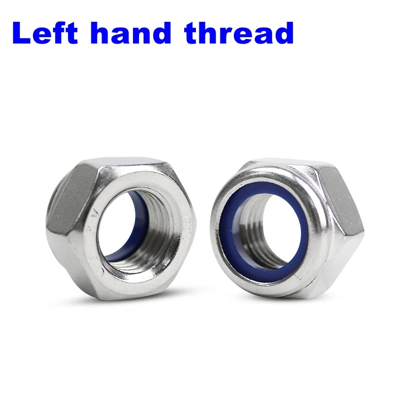 С левосторонней резьбой DIN985 замок гайка нержавеющая сталь самостопорящаяся гайка Нержавеющая сталь A2 Nylock самоблокирующиеся SUS 304 DIN985